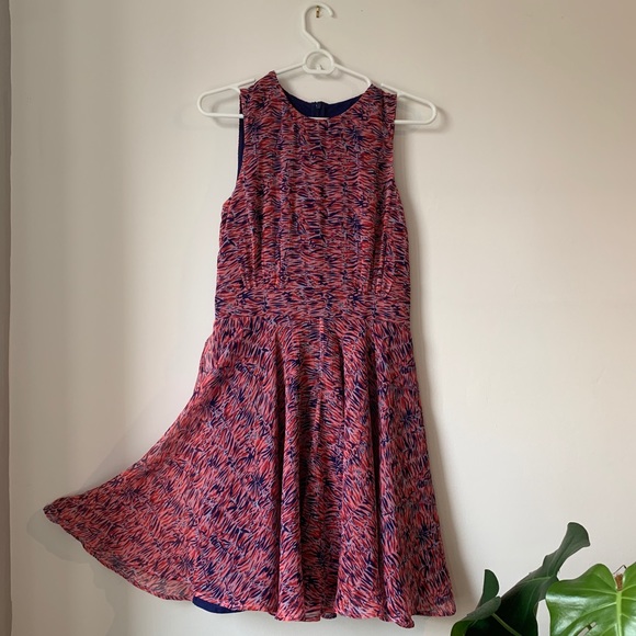 A Line Tailored Multicolor Patterned Dress - Picture 3 of 6